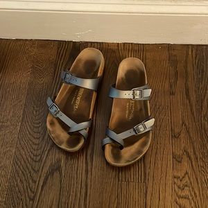 birkenstocks miyari pearly blue size 39